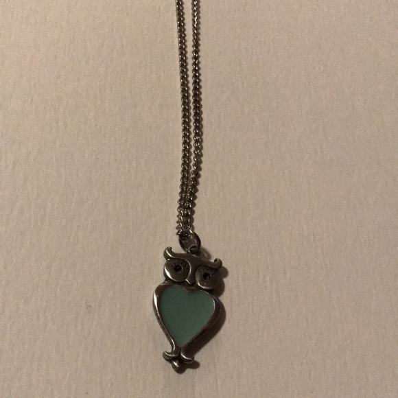 Blue Heart Owl Necklace - costume jewelry - Picture 4 of 8